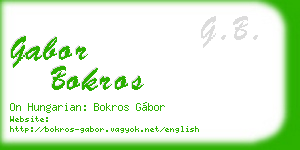 gabor bokros business card
