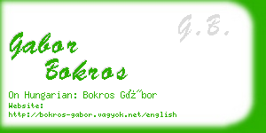 gabor bokros business card